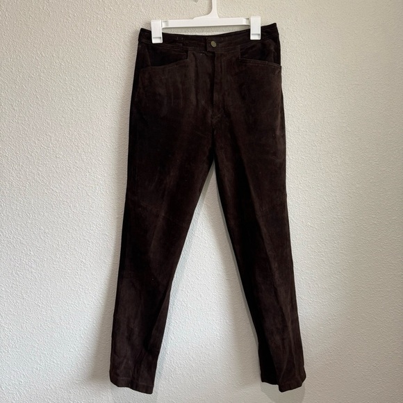 VTG Wilsons Maxima Leather Brown Pants Women’s 8 Straight Leg Western Boho - Picture 1 of 13